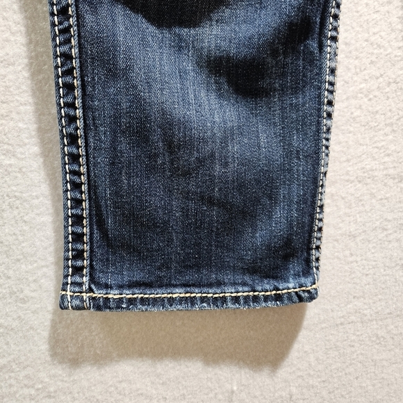 Silver Jeans McKenzie Flap Capri Shorts Womens Size 29 Blue Denim Thick Stitch - Picture 5 of 15